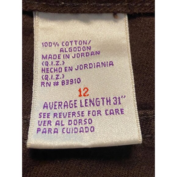 Bill Blass Brown Cotton Women's Easy Fit Pants Size 12 - Picture 6 of 13